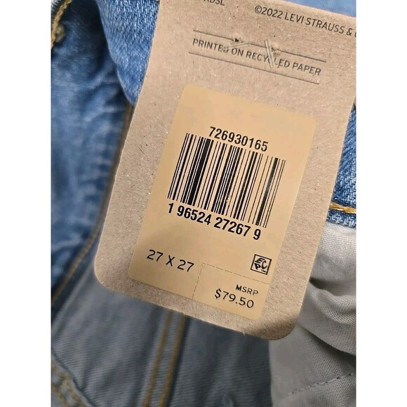 Levis Ribcage Ankle Straight Jeans Super High Rise Blue Women’s Size 27x27 NWT - Picture 4 of 8